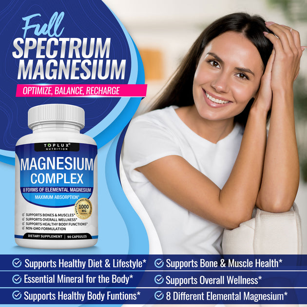 Toplux Magnesium Complex 8 essential magnesium supplement bottle